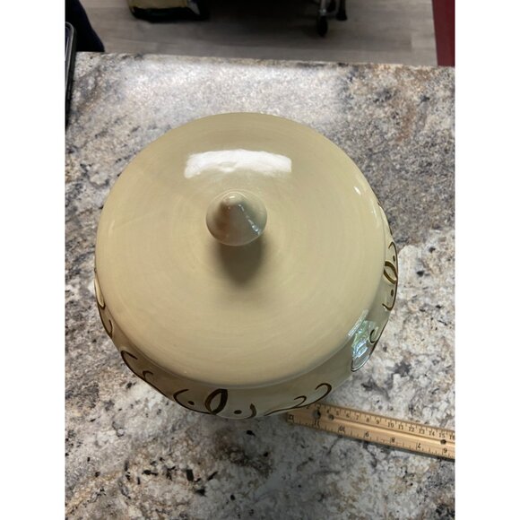 Vintage Nonni Hand Painted Biscotti Jar Apple Design Kitchen Cottagecore 10 In - Picture 7 of 8